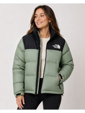 The North Face Retro Nuptse 700 Fill Down Jacket Green Black Size M